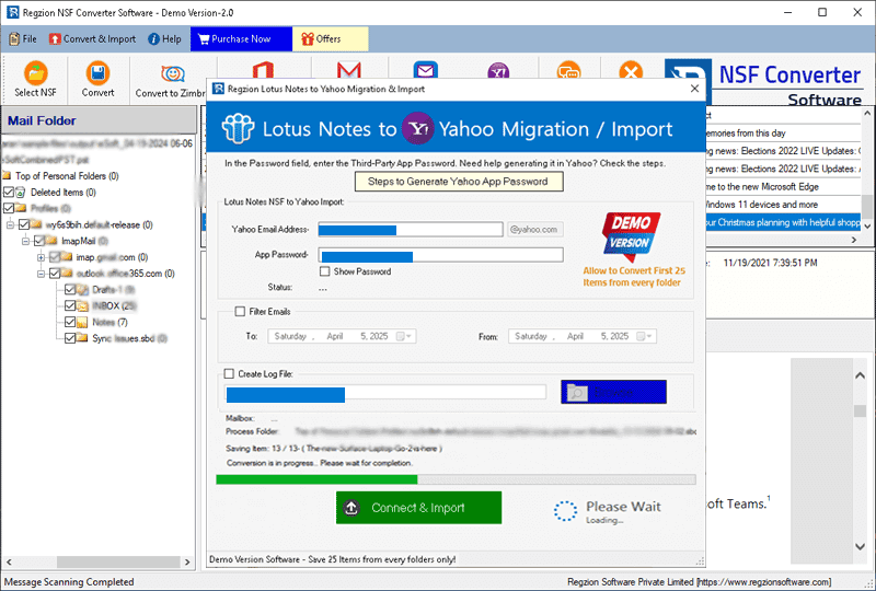 migrate NSF to yahoo mail