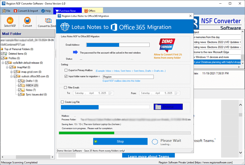 NSF to office365 migration