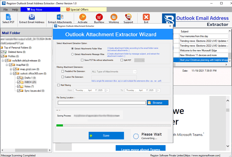 extract attachment from outlook email