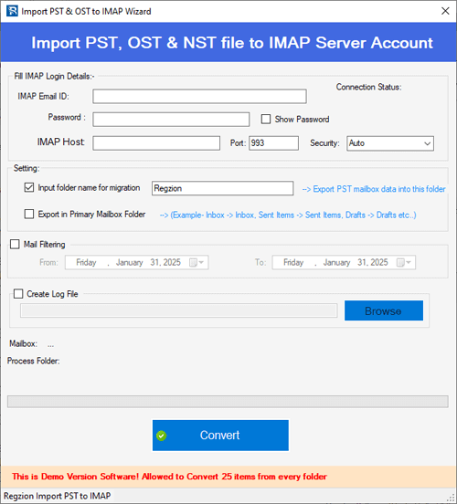 login IMAP account