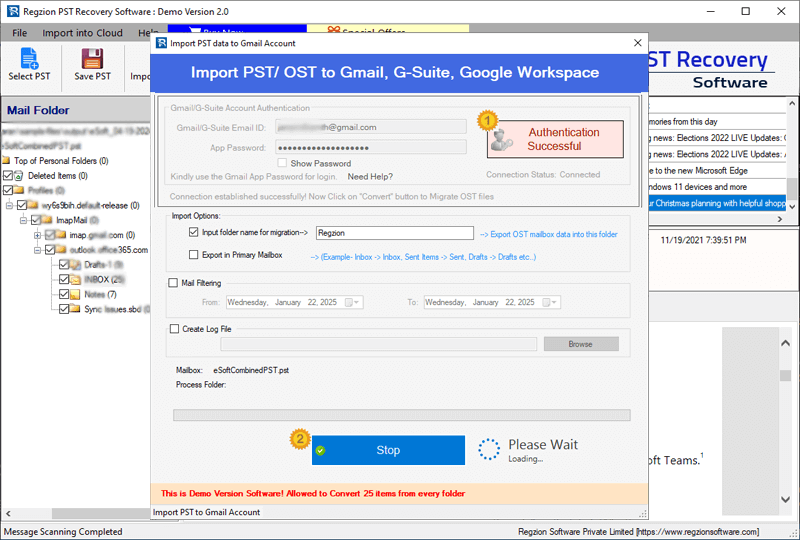 pst to gmail migration