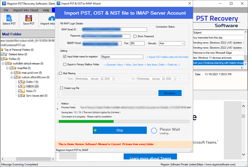 migrate pst to imap