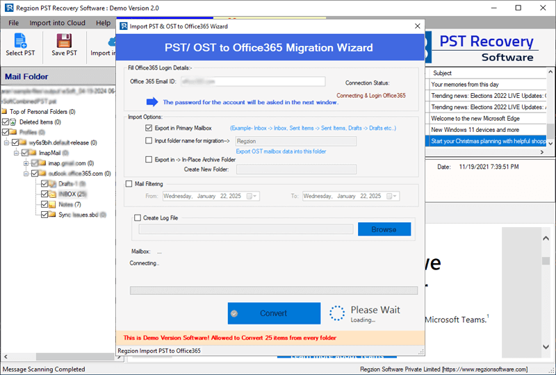 pst to office365 migration