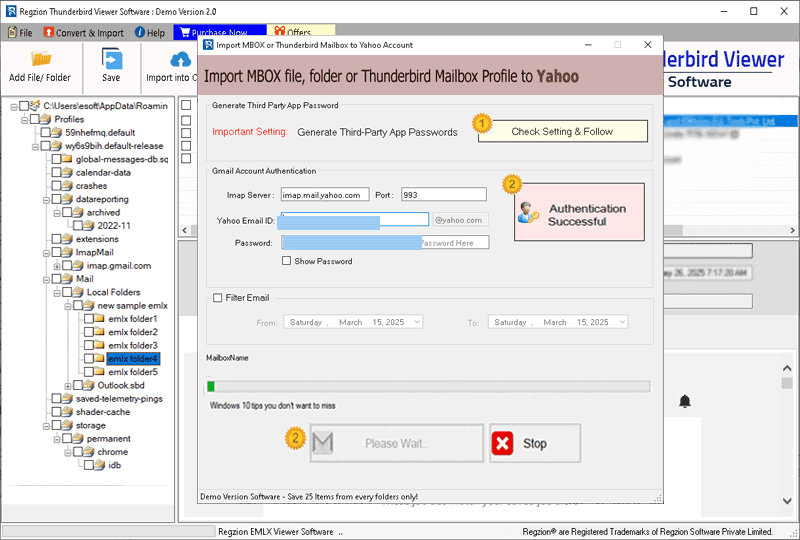 migrate thunderbid email to yahoo mail