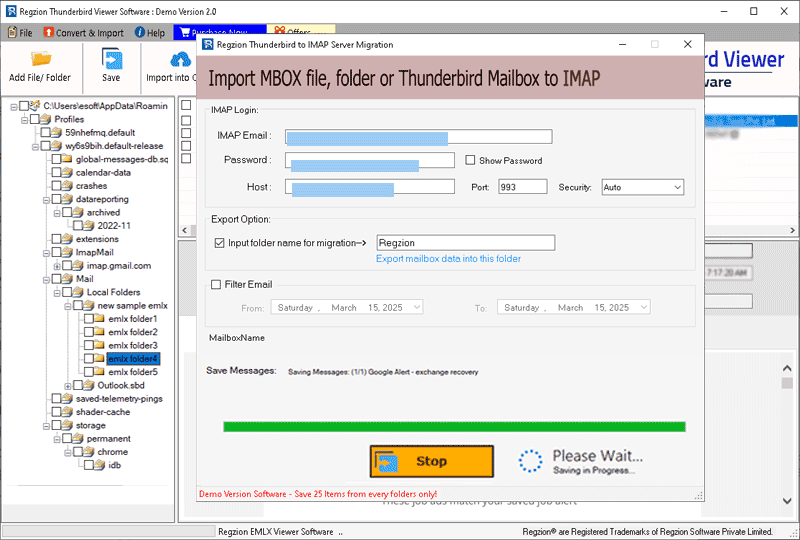 migrate thunderbird email to imap