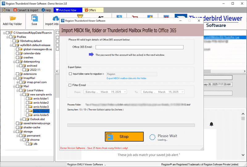 thunderbird email to office365 migration