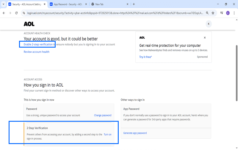 aol account settings