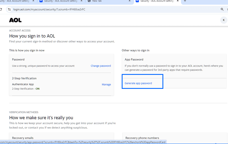 aol account settings