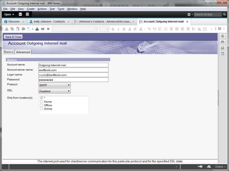 edit configured account