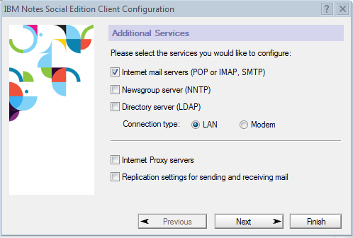 select services IMAP and other