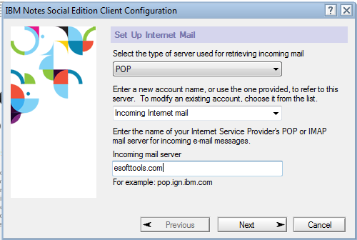Setup Internet mail
