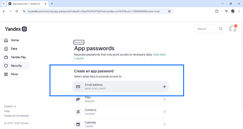 create an app password